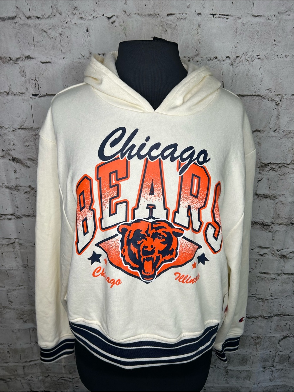 New! NFL Chicago Bears Women’s Champion  Slight Crop Hooded Sweatshirt
